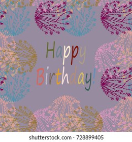 Abstract zentangle inspired art tracery card design with doodle in bright colors.