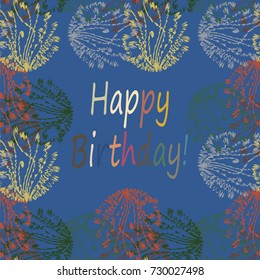 Abstract zentangle inspired art tracery card design with doodle in bright colors.