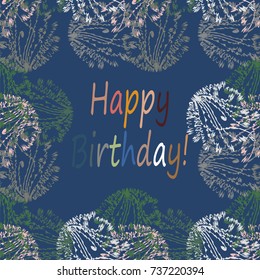 Abstract zentangle inspired art tracery card design with doodle in bright colors.