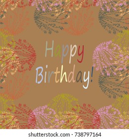 Abstract zentangle inspired art tracery card design with doodle in bright colors.