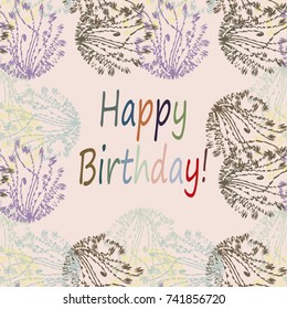 Abstract zentangle inspired art tracery card design with doodle in bright colors.