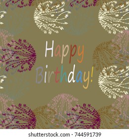 Abstract zentangle inspired art tracery card design with doodle in bright colors.