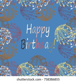 Abstract zentangle inspired art tracery card design with doodle in bright colors.