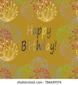 Abstract zentangle inspired art tracery card design with doodle in bright colors.