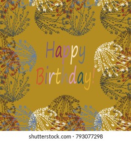 Abstract zentangle inspired art tracery card design with doodle in bright colors.