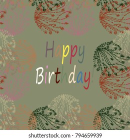 Abstract zentangle inspired art tracery card design with doodle in bright colors.