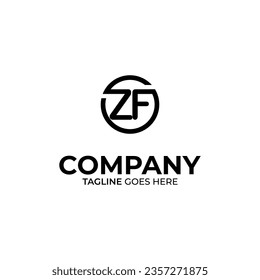 Resumen de la letra ZF estilo sencillo diseño de logotipo plantilla vectorial