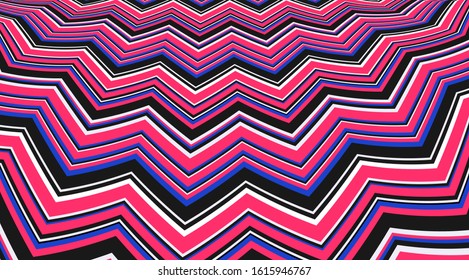 Abstract zig zag colorful stripped background vector design.