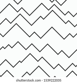 Abstrakte Zickzacklinien nahtloses Muster. Stilvolle Berge. Minimalistische Grafik. Vektor-einfarbiger Hintergrund.