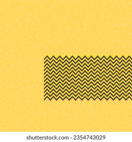 Abstract zigzag CMYK colors overlap transparent with riso print effect vector illustration on yellow background have blank space.
