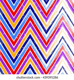 Abstract zigzag colorful background with spray texture vector illustration. Abstract brush stroke pattern