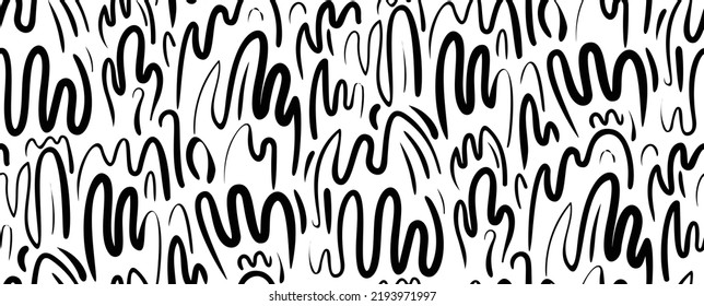 Abstract ZigZag Doodle Seamless Background Texture, Vector Illustration