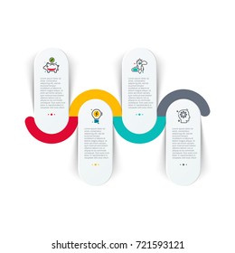 Abstract zigzag infographics number options template. Vector illustration. Can be used for workflow layout, diagram, business step options, banner, web design.
