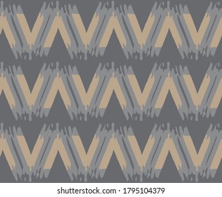 Abstract Zigzag Letters Geometric Ikat Indian Shapes Repeating Vector Pattern Isolated Background