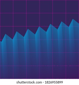 Una línea de zigzag abstracta contra un fondo de cuadrícula.