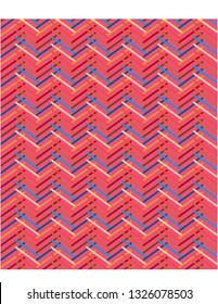 Abstract zig-zag lines on a color background