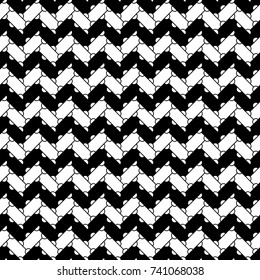Abstract. Zigzag lines wallpaper. Repeated figures background. Slabs tessellation. Seamless surface pattern design with slanted blocks tiling. Ethnic ornament. Mosaic motif. Digital paper. Vector art.