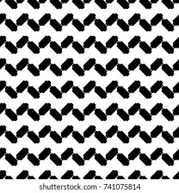 Abstract. Zigzag lines wallpaper. Repeated figures background. Slabs tessellation. Seamless surface pattern design with slanted blocks tiling. Ethnic ornament. Mosaic motif. Digital paper. Vector art.
