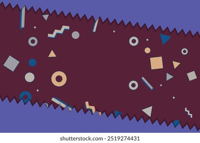 Abstract zigzag and memphis style background.