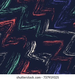 abstract zigzag painting style seamless pattern