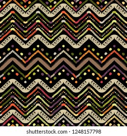 Abstract zigzag pattern for cover design. Retro chevron vector background. Geometric decorative seamless