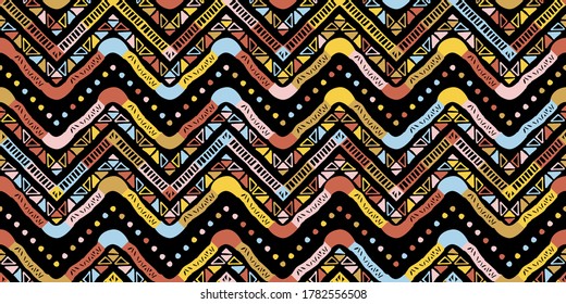 Abstract zigzag pattern for cover design. Retro chevron vector background. Geometric decorative seamless