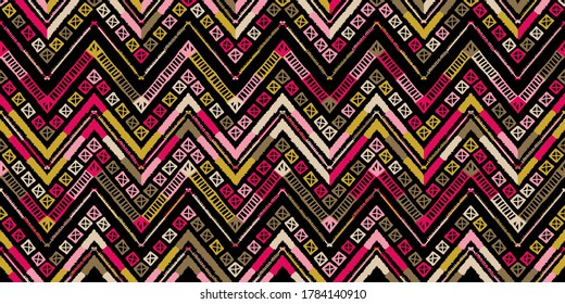 Abstract zigzag pattern for cover design. Retro chevron vector background. Geometric decorative seamless