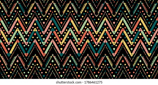 Abstract zigzag pattern for cover design. Retro chevron vector background. Geometric decorative seamless