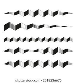 Abstract zigzag pattern. Geometric wave design. Black and white vector. Modern line art.