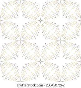 Abstract zigzag pattern. Seamless zig zag background, gold and white colors. Geomentric lines design