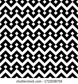 Abstract zigzag and rhombus pattern background.Geometric pattern background with chevron pattern.Black and white