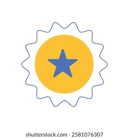 abstract zigzag star flat icon design