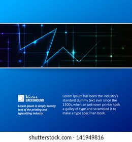 Abstract zigzag stripe lines over blue background.  Vector illustration, contains transparencies and effects.