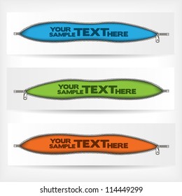 Abstract Zipper Banners Set