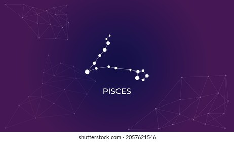 Abstract Zodiac constellation background. Pisces zodiac sign