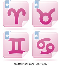 Abstract Zodiac Icons Set