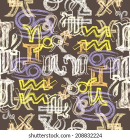 Abstract zodiac seamless patterns 