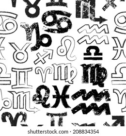 Abstract zodiac seamless patterns 