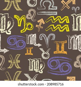 Abstract zodiac seamless patterns 