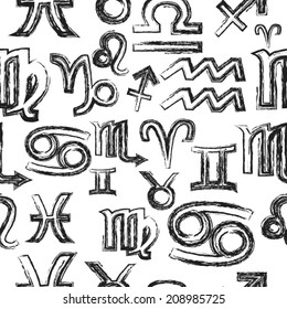 Abstract zodiac seamless patterns 