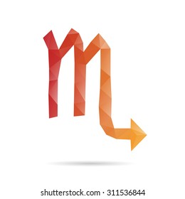 Abstract Zodiac sign. Geometric triangle design. Scorpio. Vector illustration