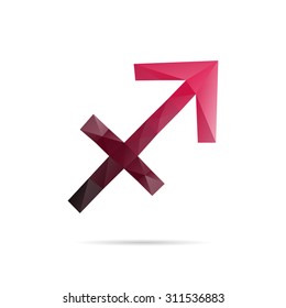 Abstract Zodiac sign geometric triangle design silhouette.Sagittarius. Vector illustration