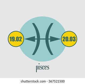 Abstract zodiac sign Pisces, The Fish. Unusual design. 