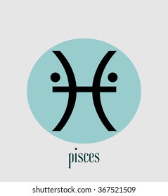 Abstract zodiac sign Pisces, The Fish. Unusual design. 