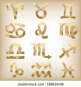 Abstract zodiac signs. Vector. 