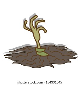 abstract zombie hand on white background