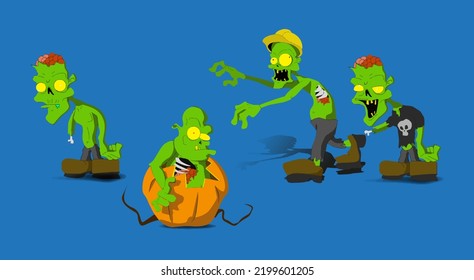 abstract zombies to corel for halloween pack