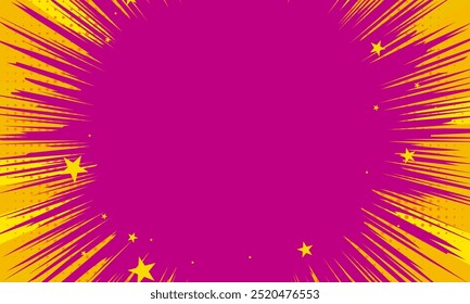 fundo cômico de zoom abstrato com estrelas