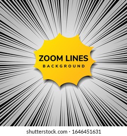 Abstract zoom line comic motion and pop art style with yellow. Vector illustration