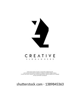 abstract ZZ logo letter in shadow shape design concept